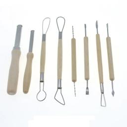 Cerâmica Sculpting Kit com alça de madeira lisa, abóbora escultura faca, Shaping Clay Tools, textura detalhe, 8pcs por conjunto - Image 5