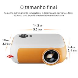 A10 Portátil Mini Projetor Home Theater 3D LED Cinema Smart TV Home Áudio Vídeo Suporte Full HD 1080P Vídeo Beam Projector 4k projetor portatil mini projetores portátil retroprojetor projetor laser televisão - Image 5