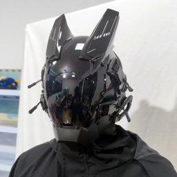 Capacete Cyber Punk com luz LED para crianças, Samurai Robot Tech Shinobi, Special Punk Techwear, máscara cosplay, presentes de Natal, novo - Image 5