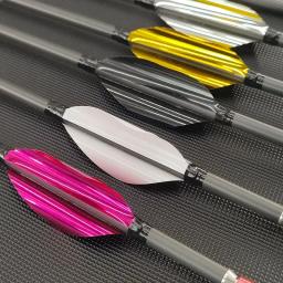 12pçs 30,5 polegadas id4.2mm flecha de carbono puro Spine350-900 com palhetas giratórias de 1,8 polegadas espiral pena arco recurvo caça tiro - Image 3