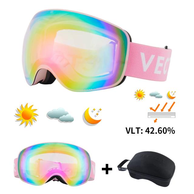 VECTOR Esqui Snowboard Óculos UV 400 Espelho Duplo Magnético