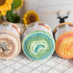 Fio de algodão arco-íris, Linha de algodão com leite, Acrílico DIY Tecido à Mão, Cachecol Cobertor e Camisola Crochet, 5 Vertentes, 100g - Image 3