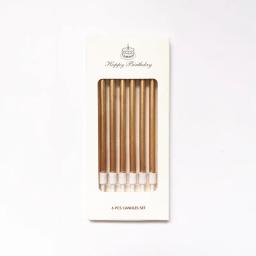 Velas finas longas coloridas do aniversário, velas nos suportes para o partido do casamento, decorações do bolo, 6 PCes - Image 4