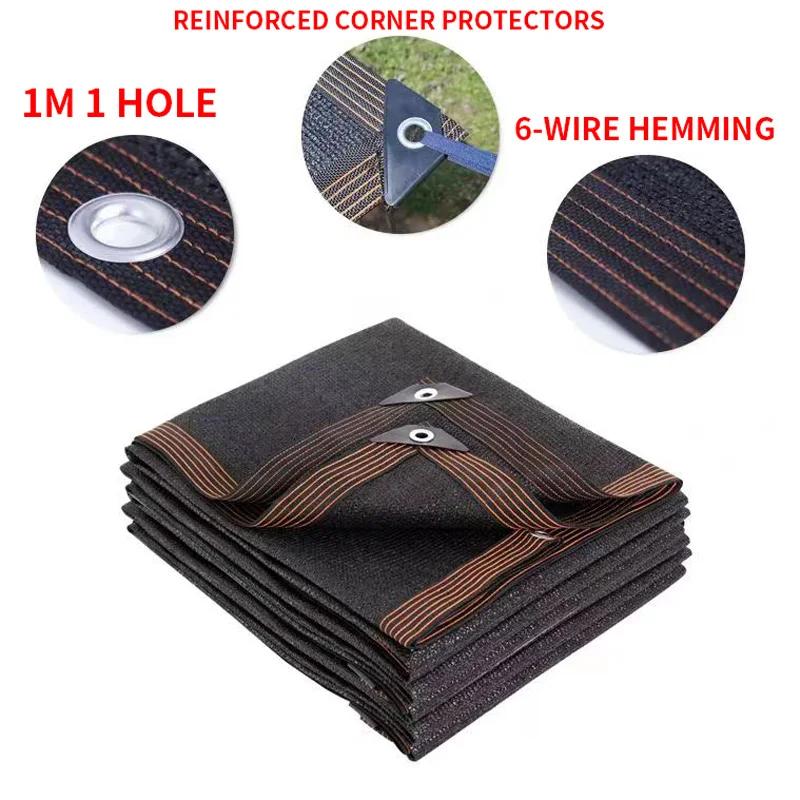 Black Sunshade Net, Planta Sombreamento, Cobertura de Estufa, Mesh Fence, Privacy Screen, Jardim Sun Shed, Exterior Anti-UV, 70 a 80%, 12PIN - Image 1