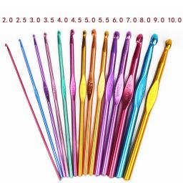 Cores sortidas Agulhas De Tricô De Alumínio, Conjunto De Agulhas De Malha, Ganchos Tunisinos E Afegãos, Kit De Ferramentas DIY, Multi Tamanho, 2mm-10mm - Image 2