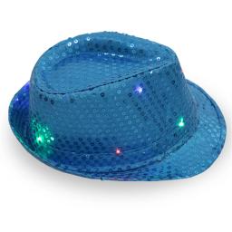 Chapéu de Jazz luminoso LED criativo para homens e mulheres, Chapéu de lantejoulas para festa carnaval, Boné de vestir adulto Glitter Festival - Image 5