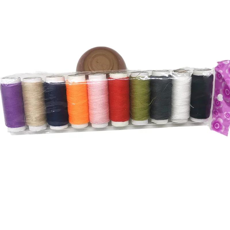 10 pçs kits de linha de costura 200 jardas cada carretel linha de poliéster mão costura linha de bordado para diy artesanato ferramenta máquina de costura - Image 1
