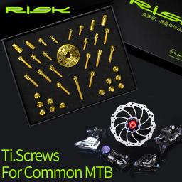 RISK Original Convencional MTB Acessórios Parafuso Conjunto De Válvulas Punho Vertical Freio A Disco Assento Parafuso Do Disco Suporte De Garrafa De água Parafuso - Image 1