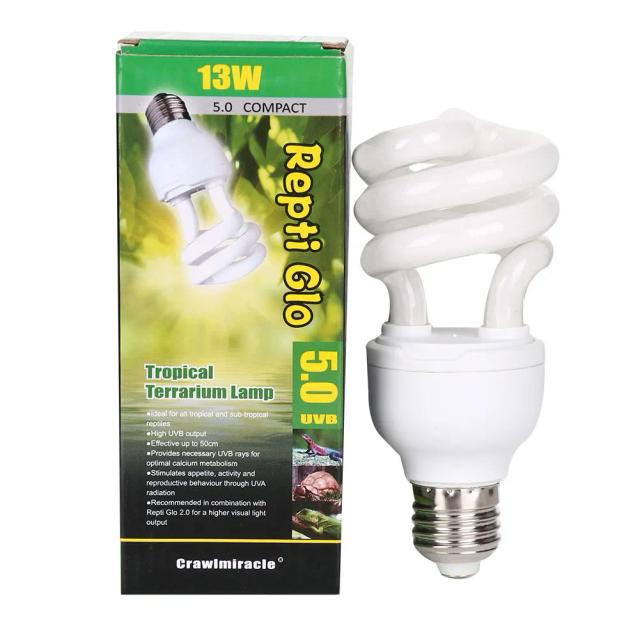 Lâmpada Incandescente UVB 13W para Répteis - Recém Quente 5.0 e 10.0, Ideal para Vivários e Terrários de Tartarugas