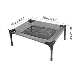 A cama elevada do cão levantou berços do animal de estimação para o cão pequeno portátil para interno e exterior com quadro durável respirável da malha - Image 6
