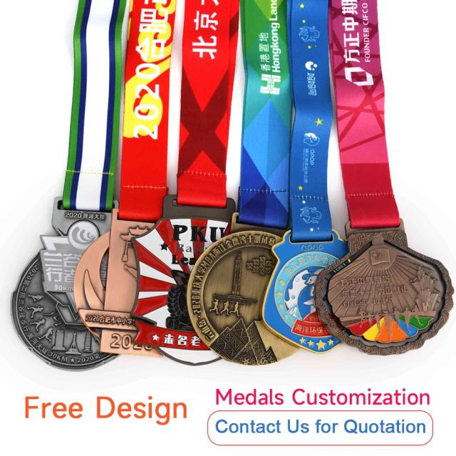 Medalhas e Troféus Personalizados em Ouro, Prata e Bronze: Troféus 3D em Liga de Zinco para Maratonas e Corridas