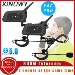 XioWy-V6C Pro fone de ouvido Full Duplex, 1200m, Futebol 2 Árbitro Arbitragem Earhook, Bluetooth Interfone, fone de ouvido mono - Image 1