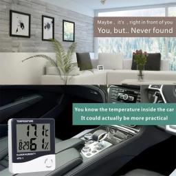 Termômetro interno digital preciso, higrômetro, HTC-1 AAA, operado a pilhas, temperatura, medidor de umidade, relógio para casa - Image 4