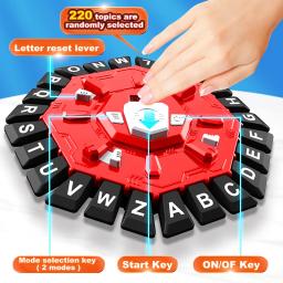 Jogo de tabuleiro familiar Word Play com temporizador de display digital, 2 modos, divertido jogo de 24 cartas de ritmo rápido para festas de aprendizagem interativas, - Image 1