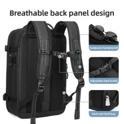 Mochila de viagem masculina compressão a vácuo mochila portátil 17 polegada estendida grande capacidade mochila escolar caminhadas mochila de negócios - Image 6