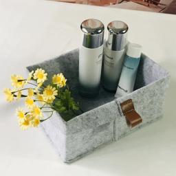 Cestas De Armazenamento De Tecido De Feltro Nórdico, organizador do desktop, cesta de flores decorativas, brinquedos infantis - Image 2