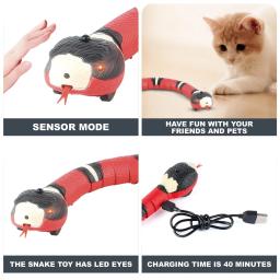 Automático Eletrônico Snake Cat Teaser, Smart Sensing, Brinquedos Interativos, Indoor Play, Kitten Toy, USB Recarregável para Gatos e Gatinhos - Image 5