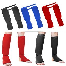 Shin Instep Guards para treinamento MMA, protetor elástico, suprimentos de proteção, preto e L, 1 par - Image 1