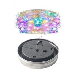 Solar Mason Jar Lid Luz, LED, fada, estrela, luzes, ao ar livre, festa, casamento, decoração do jardim, lâmpada sem bateria - Image 4