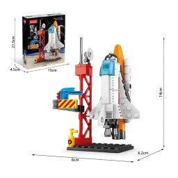 Blocos de construção de foguetes espaciais para crianças, artesanato, centro de lançamento, modelo de quebra-cabeça básico, montagem de tijolos, brinquedo pequeno - Image 6