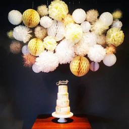 20cm 8 Polegada papel artificial pom pompons decoração tecido festa de casamento flores bolas pompom decoração para casa páscoa mariage - Image 6