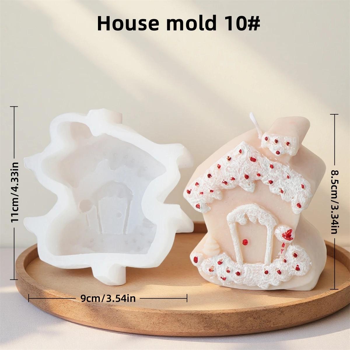 3d casa de natal vela molde silicone diy criativo cabine log cabine aromaterapia gesso molde casa decoração natal presente ferramenta - Image 1