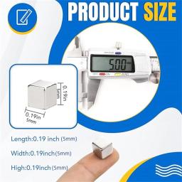 5x5x5mm-barra magnética de neodímio, ímãs de terras raras resistentes, barra magnética retangular pequenos ímãs poderosos para artesanato cozinha - Image 2