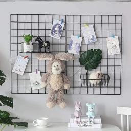 Home Decoração Da Parede DIY Arte Ferro Grade, Photo Frame, Cartões Postais De Armazenamento, Art Display, Armazenamento Rack, Titular, Prateleira Organizador - Image 1