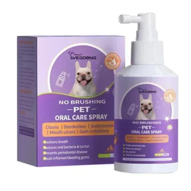 Desodorante Oral em Spray 50ml para Cães e Gatos - Limpeza Dental e Frescor para Evitar Mau Hálito e Cálculos Dentários