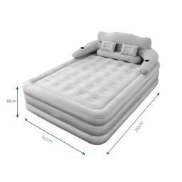Almofada de ar inflável automática Cama com bomba elétrica, Camping colchão com encosto, 150x203cm - Image 5