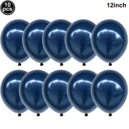 10 pces chrome royal azul balões de látex metálico de duas camadas cromo balões para festas de casamento graduação decoração do chuveiro de bebê - Image 1