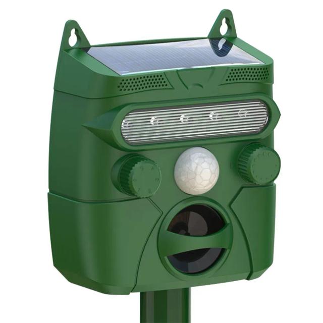 Repelente Solar de Animais com Sensor de Movimento e Flash, Impermeável e com 5 Modos para Cães, Gatos, Pássaros e Raposas