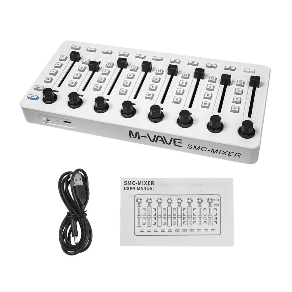 M-Vave SMC DJ Mixer controlador MIDI sem fio, Mixing Console, 8 Encoder Software Control, Conexão BT para Windows, Mac, iOS, Android - Image 1