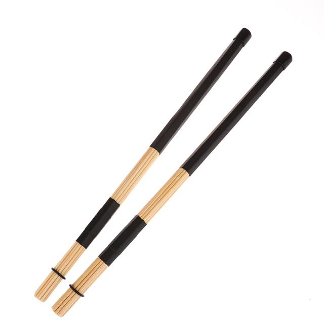 Baquetas de Bambú com Cabo de Borracha - Par para Acessórios de Percussão para Bateristas