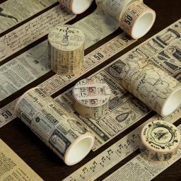 1 Rolo Multifuncional Retro Washi Fita para Jornal Scrapbooking Diário Planejadores Artesanato DIY Suprimentos - Image 1