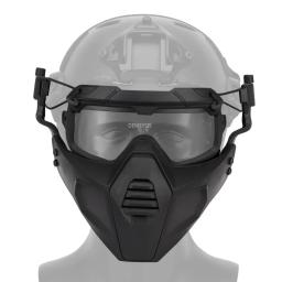 Máscara tática com óculos conjunto tiro airsoft cs wargame máscaras paintball caça acessórios - Image 2