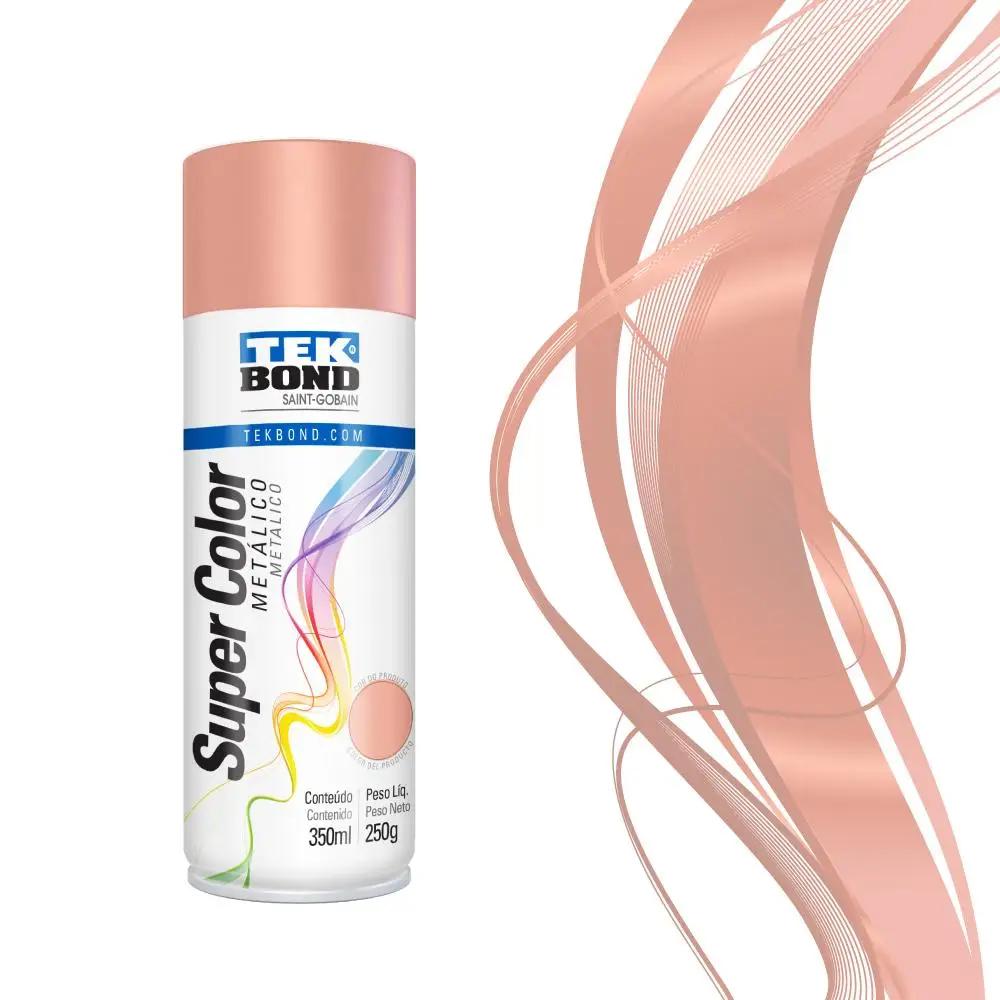 Tinta spray metálico rose gold 350ml 250g - tekbond - Image 1