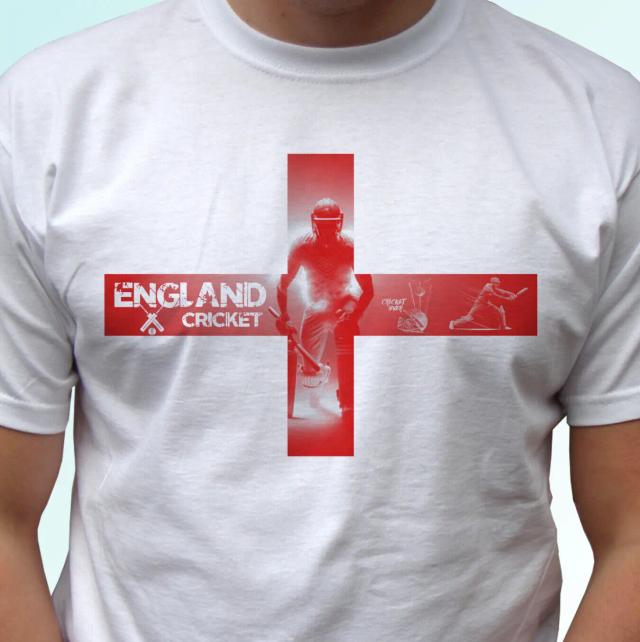Camiseta de Cricket Inglês com Bandeira Branca para Homens, Mulheres e Crianças - Ótima Opção de Presente