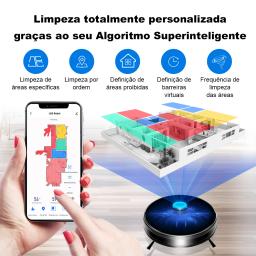 Robô Aspirador Liectroux XR500 Inteligente Aspira e Passa Pano Navegação a Laser Aplicativo WiFi Conecta com Alexa - Image 3