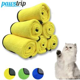 Toalha de banho absorvente de secagem rápida para animais, toalhas de fibra sem fiapos macios, cobertor para cães e gatos - Image 1