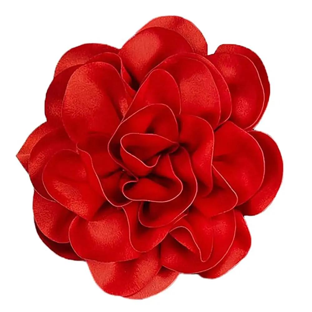 Alfinete grande para mulheres, broches de flor rosa, alfinetes de lapela, delicado e elegante, acessórios para roupas de seda - Image 6