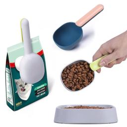 Multifuncional saco de selagem alimentação colher ferramenta criativa copo de medição pet fornecimentos gato e cão comida pá, saco de selagem clip colher - Image 5