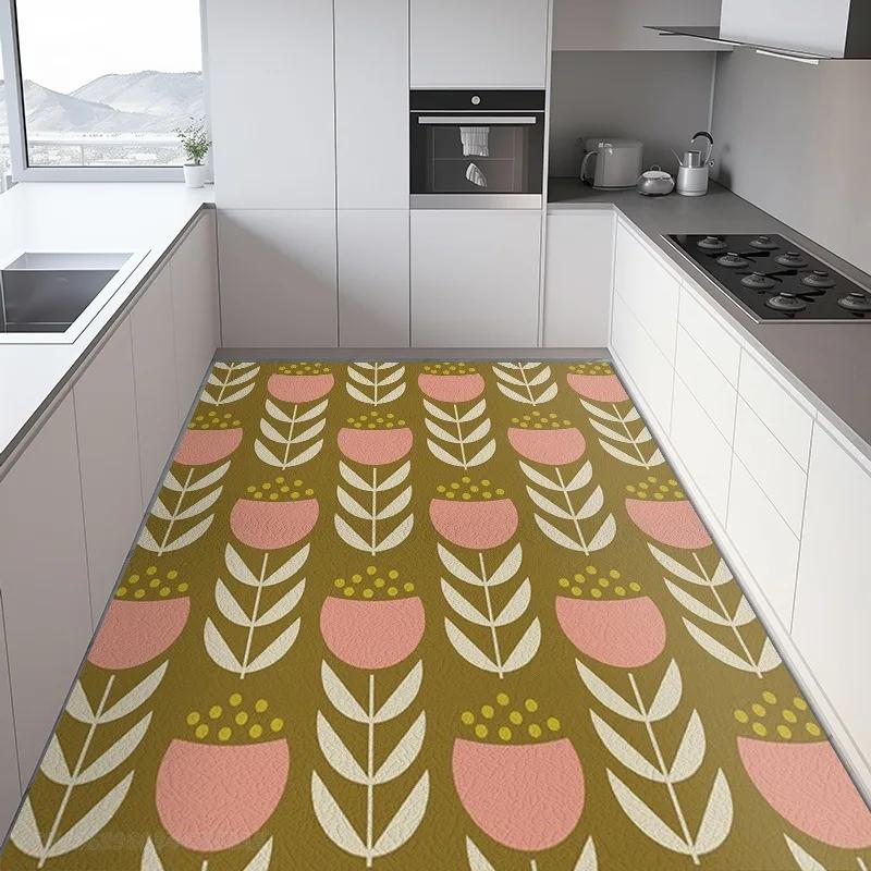 O estilo japonês decora esteiras da cozinha, PVC do Não-deslizamento, impermeável, esteira óleo-prova, macia, esteiras fáceis de limpar, impermeáveis - Image 1