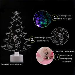 Colorido piscando LED boneco lâmpada, mini luzes noturnas, ornamento de natal, festa de aniversário, decoração de ano novo, iluminação festiva - Image 2