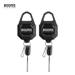 Booms pesca rg4 2 pçs ferramenta de pesca com mosca retractor travamento engrenagem tether resistente chaveiro dadge cabo retrátil accessorie - Image 1