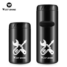 West biking portátil caixa de ferramentas bicicleta ferramenta reparo armazenamento cápsula kit para garrafa gaiola montagem mtb acessórios da bicicleta estrada - Image 1