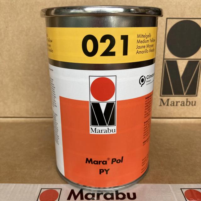 Tinta Metálica Amarelo PP PE Marabu PY021 para Impressão em Tela de Seda High-End