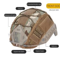 Capa de capacete tático com cordão elástico, camuflagem da cabeça, MH, PJ, BJ, acessórios rápidos para capacetes, 50-62cm - Image 3