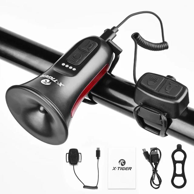 Sirene de Aviso Eletrônica X-TIGER para Bicicletas: Campainha à Prova d'Água com 6 Horas de Autonomia para Estrada e Montanha