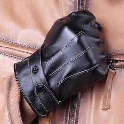 Luvas de couro falso touch screen para homens, impermeável, à prova de vento, frio, snowboard, motocicleta, equitação, condução, inverno - Image 6
